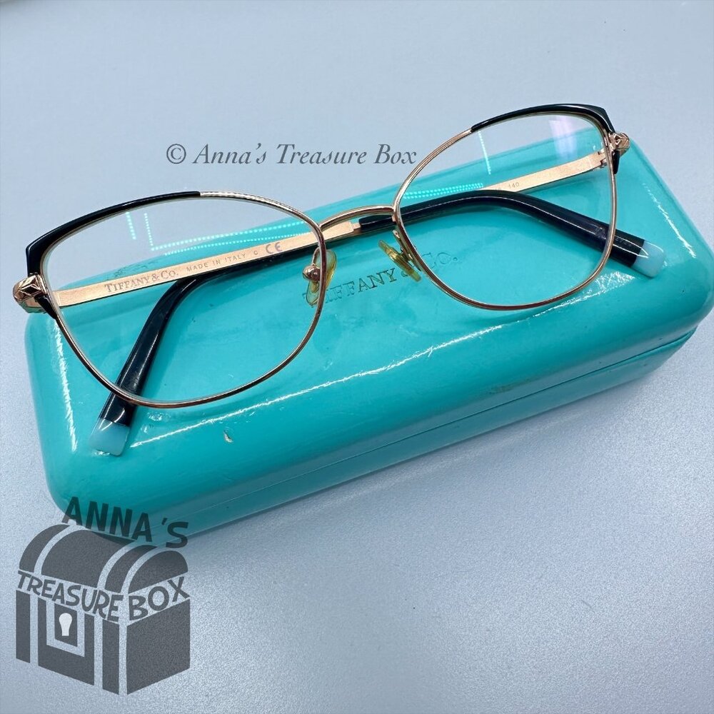 Tiffany & Co. TF1136 6007 53-16 140 Cat Eye Rubedo Blue Black Eyeglasses (case)